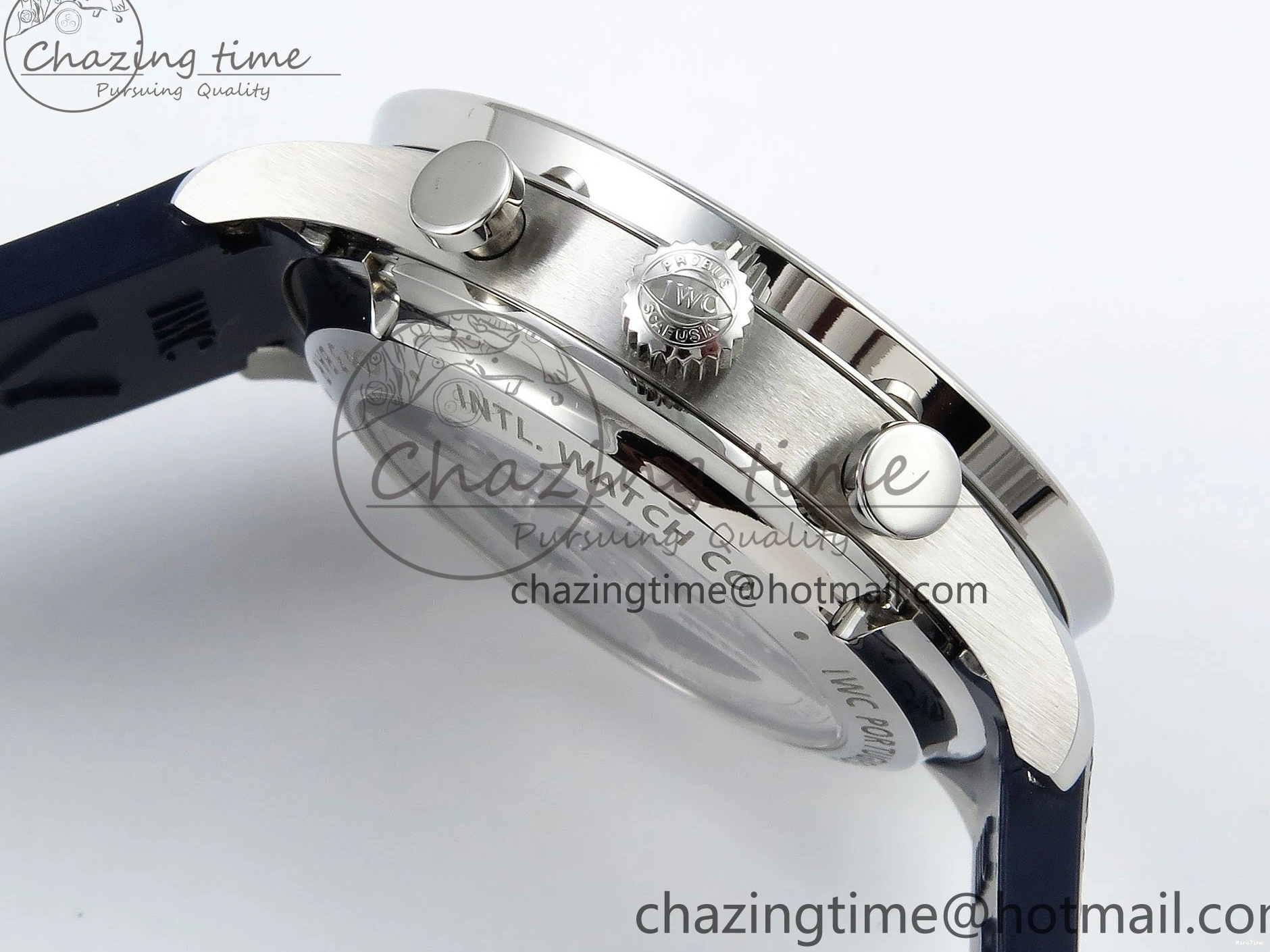 MIROTIME 0211 Casual Portuguese Chrono IW3716 Z+F 1:1 Best Edition White Dial on Blue Rubber Strap A 7016